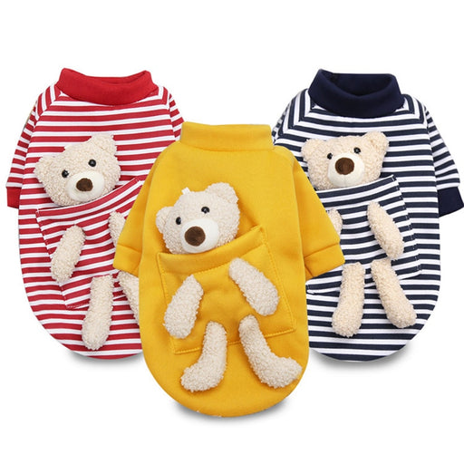 New autumn and winter Dog  jersey sweater spring cat cute bear pet dog clothes  for small dogs chihuahua teddy  Yorkies