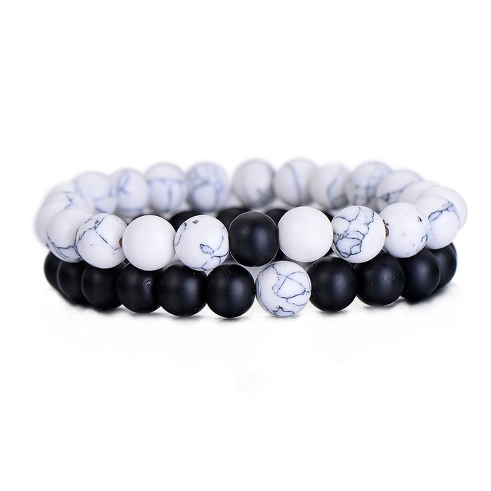 2 Pcs Classic Natural Stone Bracelet & Bangle