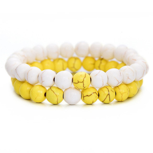 2 Pcs Classic Natural Stone Bracelet & Bangle