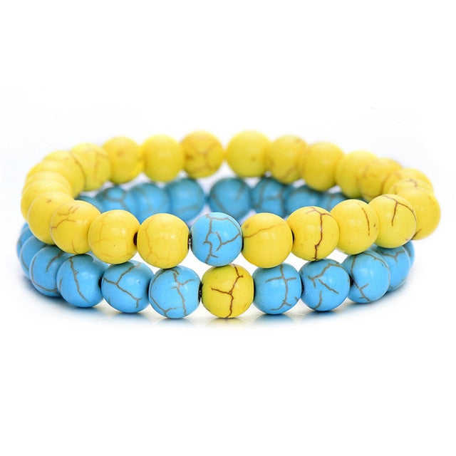 2 Pcs Classic Natural Stone Bracelet & Bangle