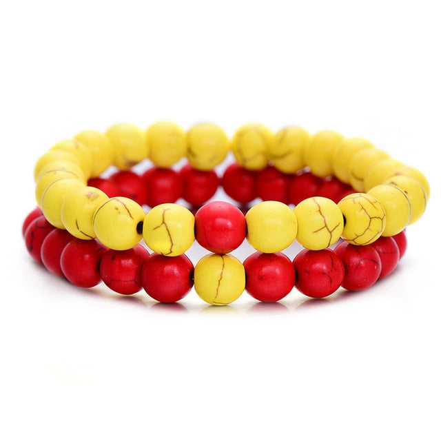 2 Pcs Classic Natural Stone Bracelet & Bangle