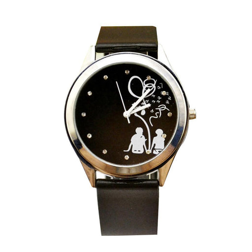 Leather Round Watches For Lovers