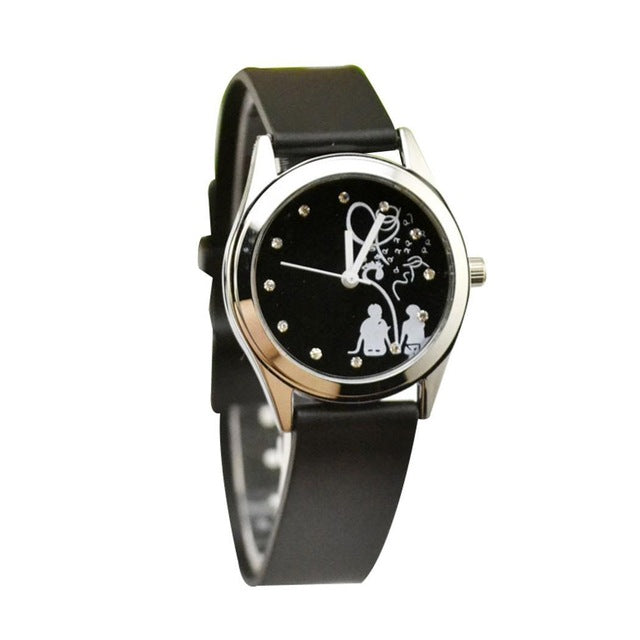 Leather Round Watches For Lovers