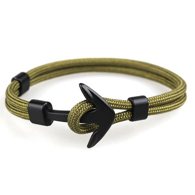 Homod Black Color Anchor Bracelet & Bangle