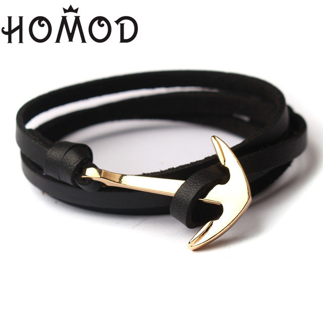 Homod Black Color Anchor Bracelet & Bangle