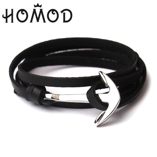 Homod Black Color Anchor Bracelet & Bangle